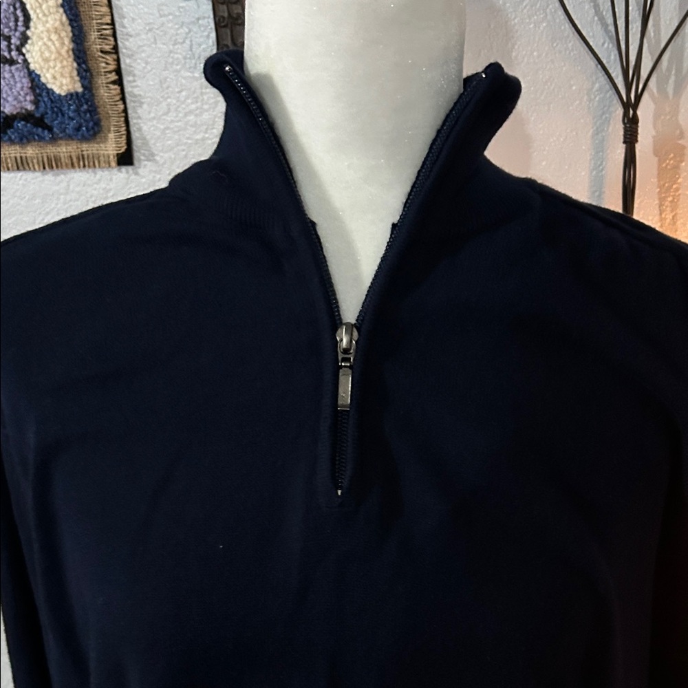 L.L. Bean Men's Navy Zip-Up Sweater